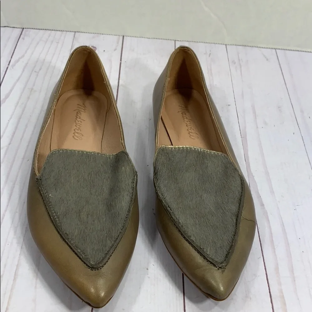 Madewell leather and calf hair pointed flats